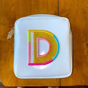 Stoney Clover white patent mini pouch